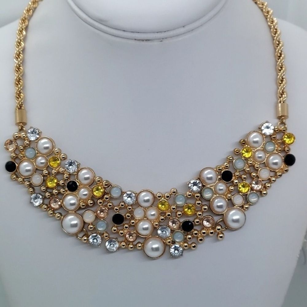 Sugarfix rhinestone bib necklace‎